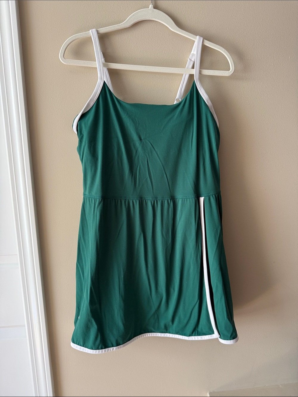 all in motion Emerald Green Athletic Dress - built in shorts-  with White Trim